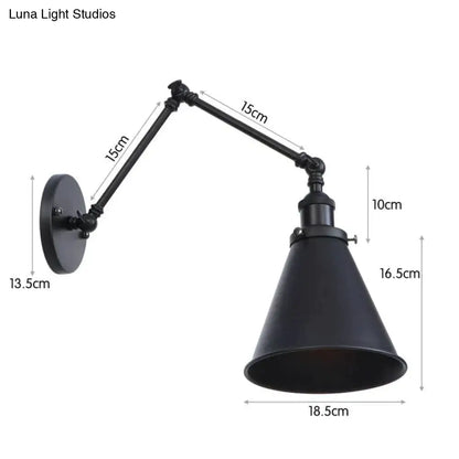 ديكوربايتس™ مصباح حائط عتيق قابل للتعديل باللون الأسود والنحاسي