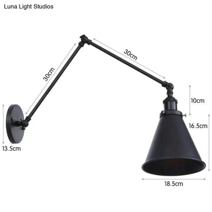 ديكوربايتس™ مصباح حائط عتيق قابل للتعديل باللون الأسود والنحاسي