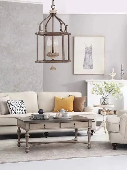 Rustic metal lantern with glass panels in warm vintage design for decorbites american iron e14 chandelier lighting