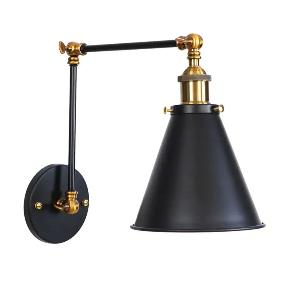 Antique black and copper adjustable wall lamp with matte black finish and brass accents wall lamp sconce for bedroom light