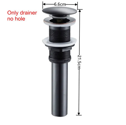 Black matte-finish metal drain pipe with threaded sections for brass air isolation in bathroom sink decorbites brass air decor