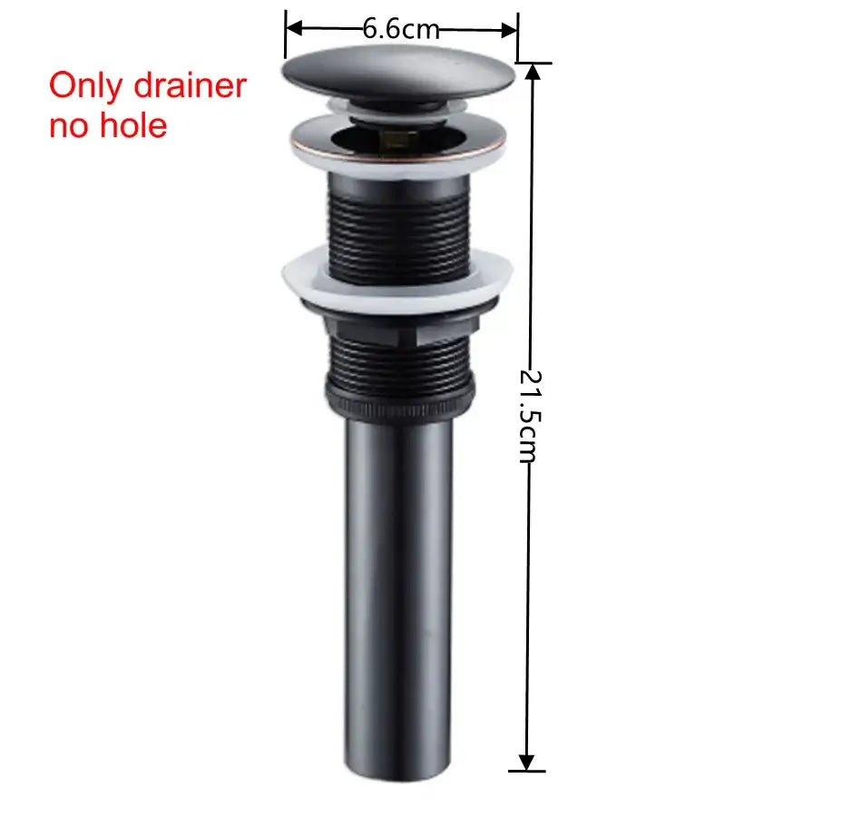 Black matte-finish metal drain pipe with threaded sections for brass air isolation in bathroom sink decorbites brass air decor