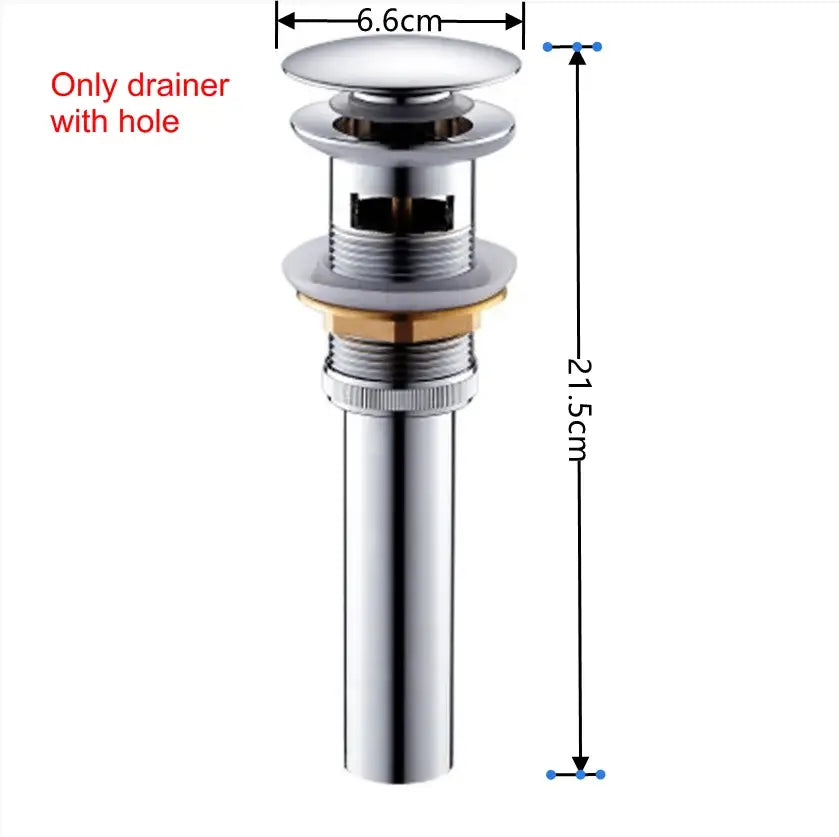 Chrome-finished bathroom sink drain pipe with brass air isolation and threaded connections by decorbites