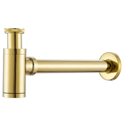 Antique brass air isolation drain pipe with gold-colored decorbites brass air threaded connection for bathroom sink