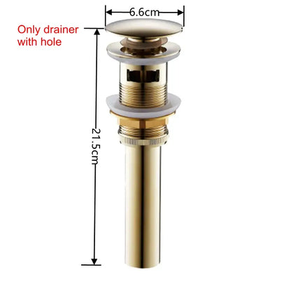 Antique brass air isolation drain pipe for bathroom sink with gold-toned brass air decorbites threaded connection