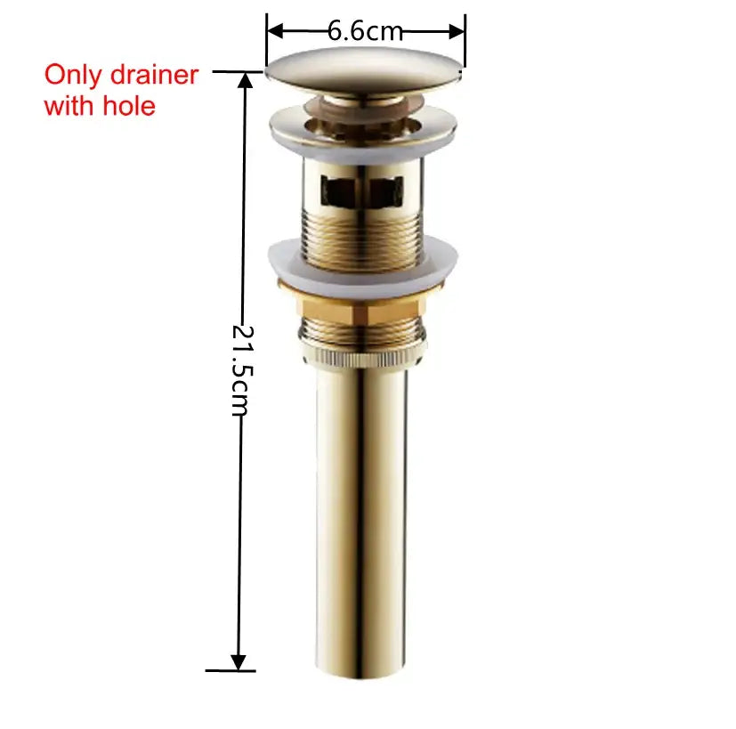 Antique brass air isolation drain pipe for bathroom sink with gold-toned brass air decorbites threaded connection