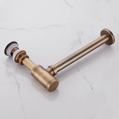 Antique brass air isolation drain pipe with threaded connection and polished finish for bathroom sink decorbites brass air