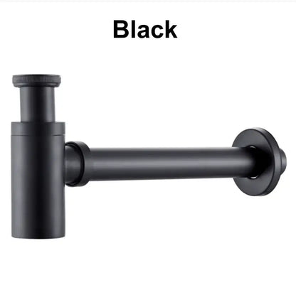 Antique brass air isolation drain pipe with black matte finish and threaded connection for bathroom sink decorbites brass air