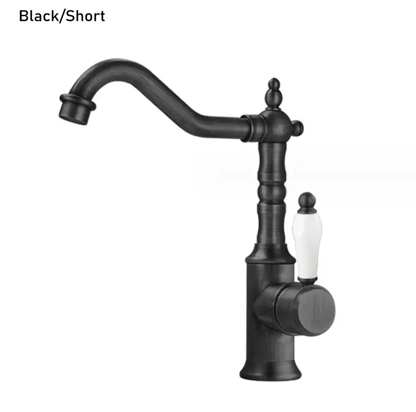 Black matte luxury kitchen faucet with white ceramic handle ornate vintage design for decorbites gold luxury kitchen use
