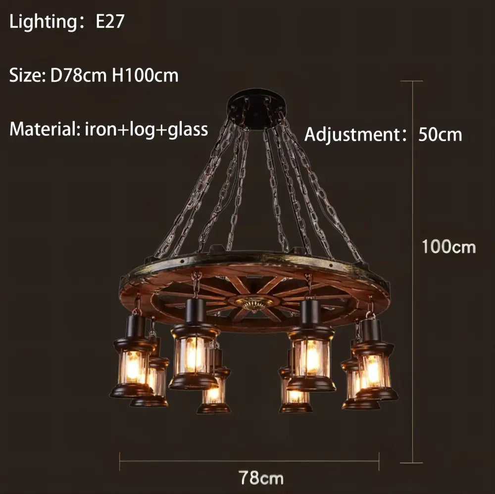 Rustic pendant lights with weathered wooden iron wheel led base and antique brass fixtures for dining room decorbites iron wheel