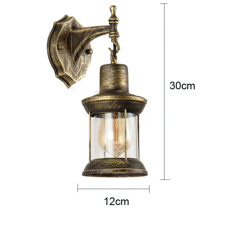 Antique brass industrial glass wall lamp with clear glass enclosure and visible filament bulb for bedroom decorbites industrial glass wall use