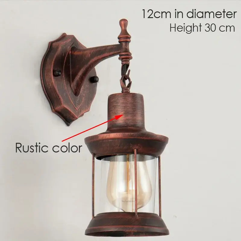 Rustic bronze industrial glass wall lamp with clear panels and vintage edison bulb for decorbites industrial glass decor