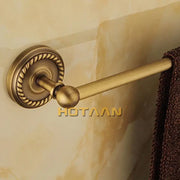 Antique brass rope twist 4 piece bathroom set featuring a brass bathroom set towel rack with ornate rope-twist detailing and smooth bar