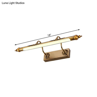 Antique brass shell vanity light with 18-inch brass finish wired electric design and 60w maximum bulb wattage