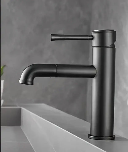 Black matte finish modern basin faucet with sleek minimalist design for decorbites bronze basin bathroom use