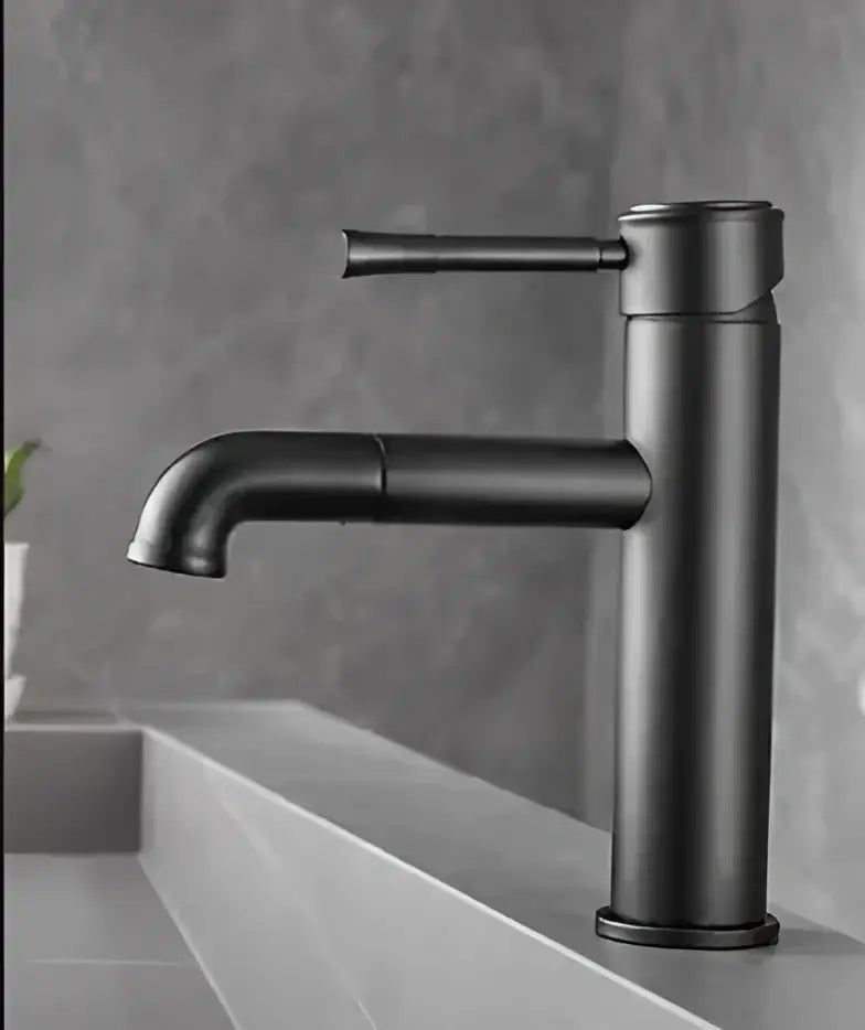 Black matte finish modern basin faucet with sleek minimalist design for decorbites bronze basin bathroom use