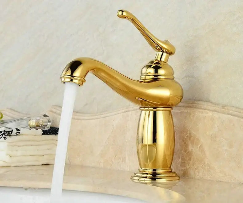 Decorbites antique bronze bathroom faucet single handle mixer with curved spout and vintage real shot details