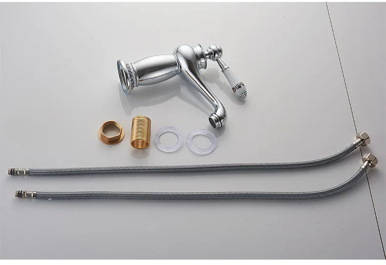 Antique Bronze Bathroom Faucet Single Handle Mixer