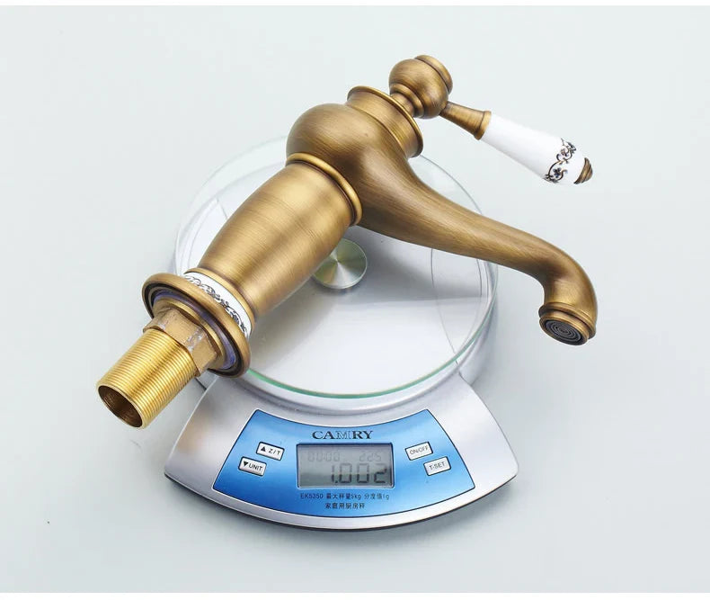 Antique Bronze Bathroom Faucet Single Handle Mixer