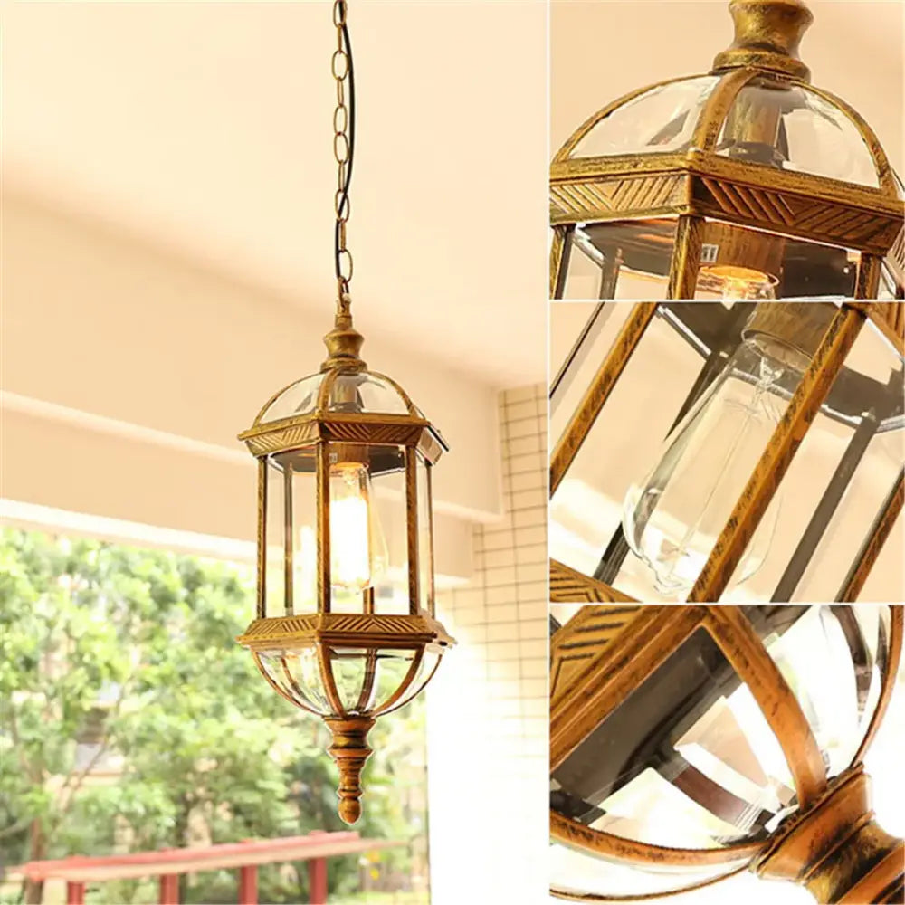 Antique bronze black outdoor hanging pendant light with brass finish clear glass and vintage edison bulb for decorbites black outdoor use