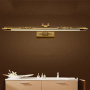 Antique bronze carved led vanity light with brass finish and ornate floral detailing for bedroom decorbites bronze carved decor
