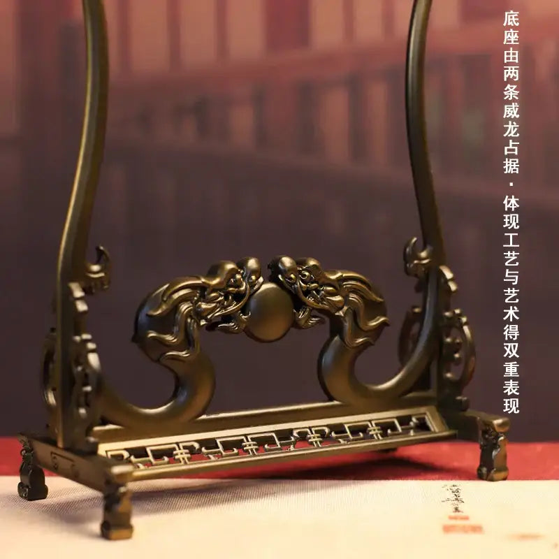 Bronze-colored dragon alloy incense burner with intricate carvings and traditional chinese design for living room decorbites decor