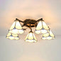 Antique Bronze Loft Cone Semi Flush Mount Light with White Glass - Perfect for Your Bedroom