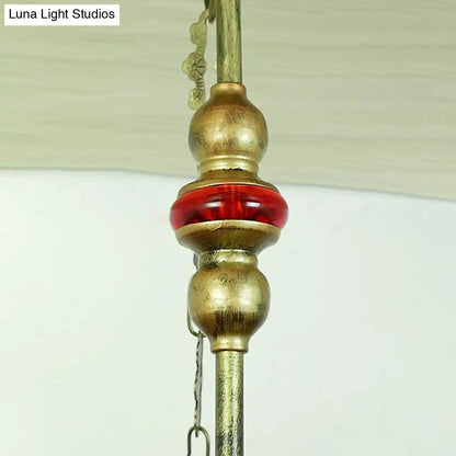 Lámpara de araña mediterránea antigua de bronce con pantalla de piedra - 2/3 luces, 30/40 cm de ancho