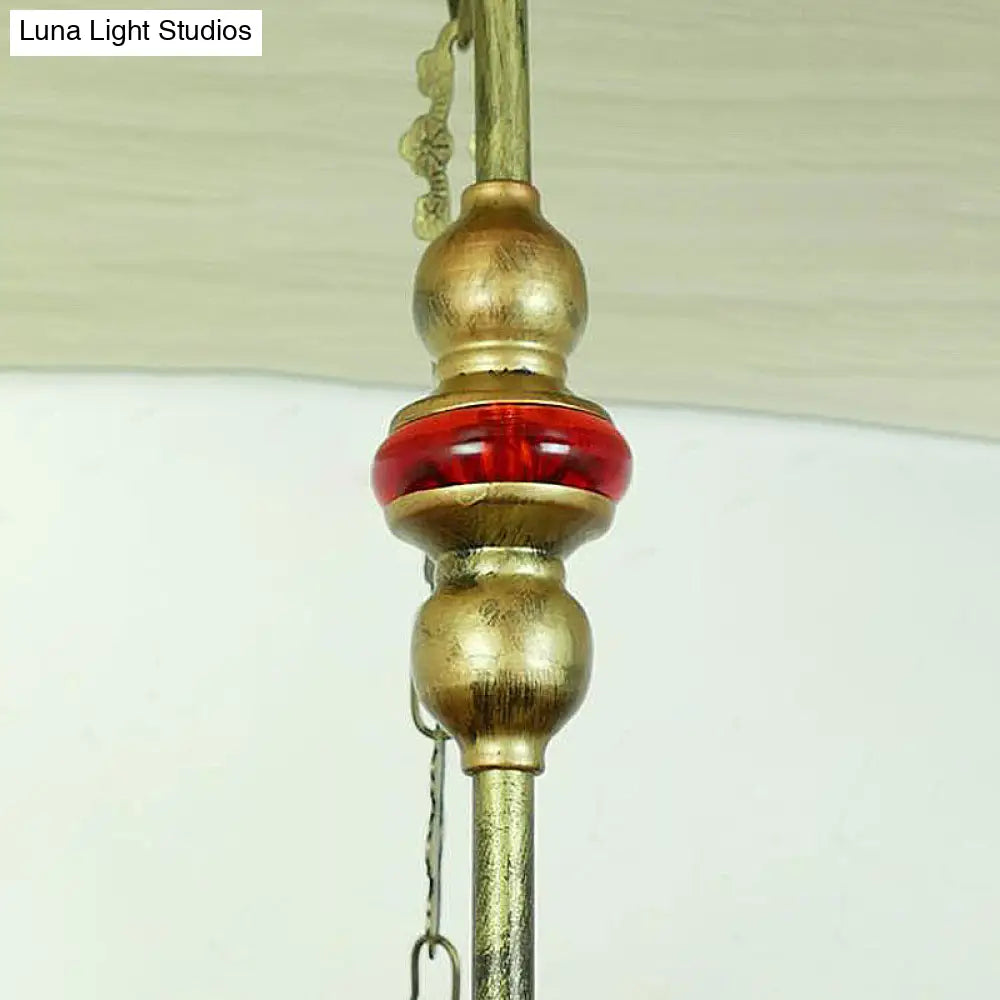 Lámpara de araña mediterránea antigua de bronce con pantalla de piedra - 2/3 luces, 30/40 cm de ancho