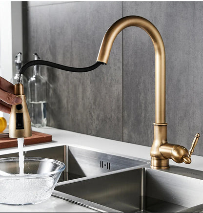 Antique Bronze Pull Out Kitchen Faucet