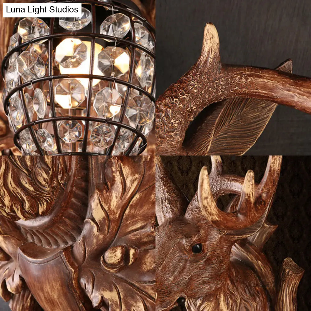 شمعدان حائطي عتيق من الراتنج البني مع غطاء على شكل قطرة ماء - إضاءة معاصرة لغرفة المعيشة بضوء واحد، عرض 10/17/21 بوصة