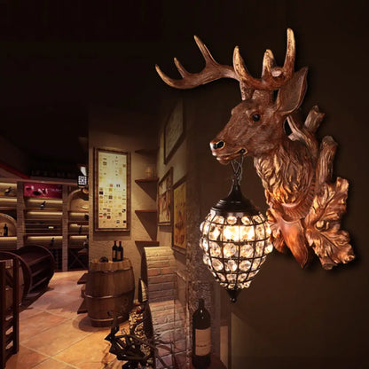 شمعدان حائطي عتيق من الراتنج البني مع غطاء على شكل قطرة ماء - إضاءة معاصرة لغرفة المعيشة بضوء واحد، عرض 10/17/21 بوصة