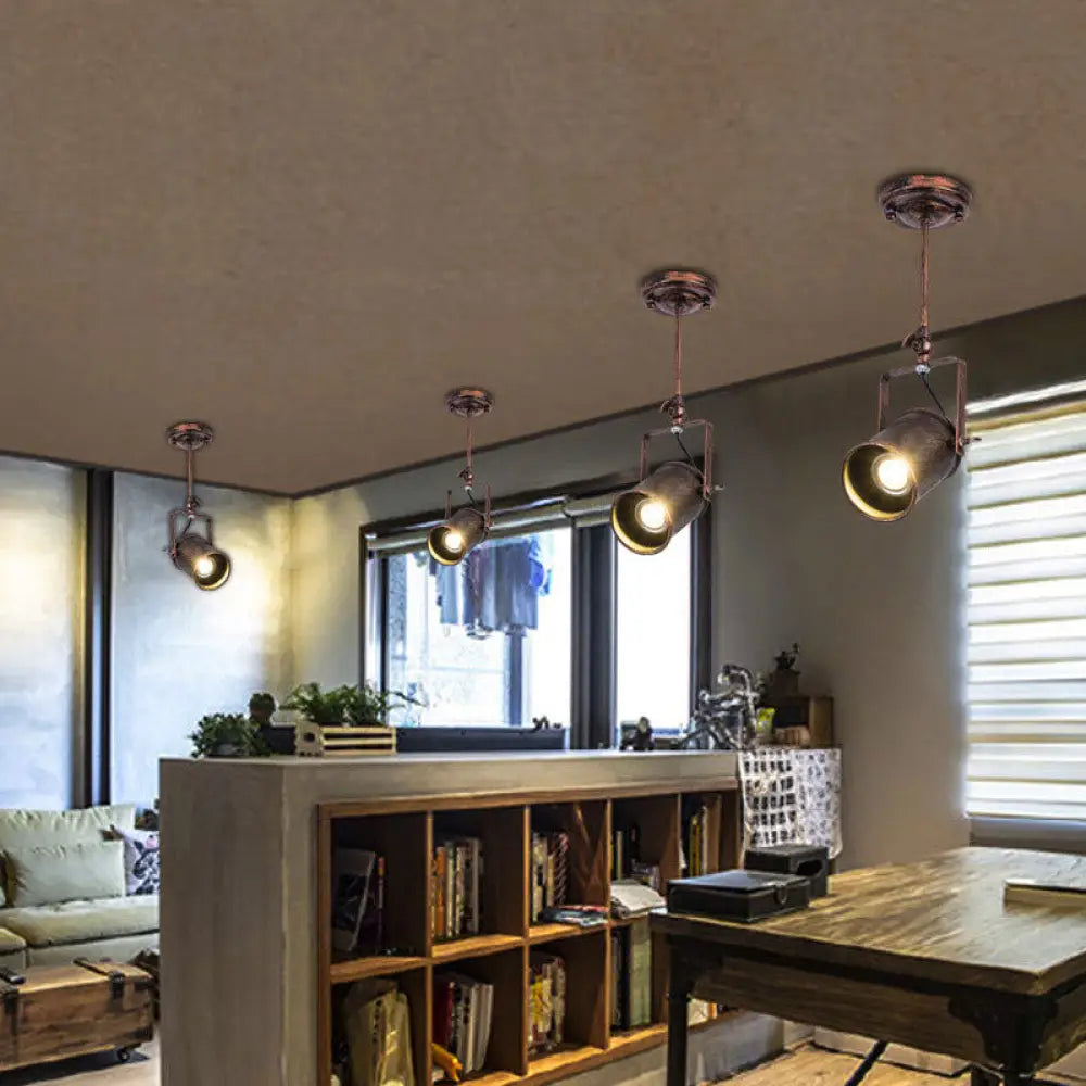 ديكوربايتس™ - مصباح مسار أسطواني عتيق - تركيبات سقف من الحديد المطاوع للمقهى