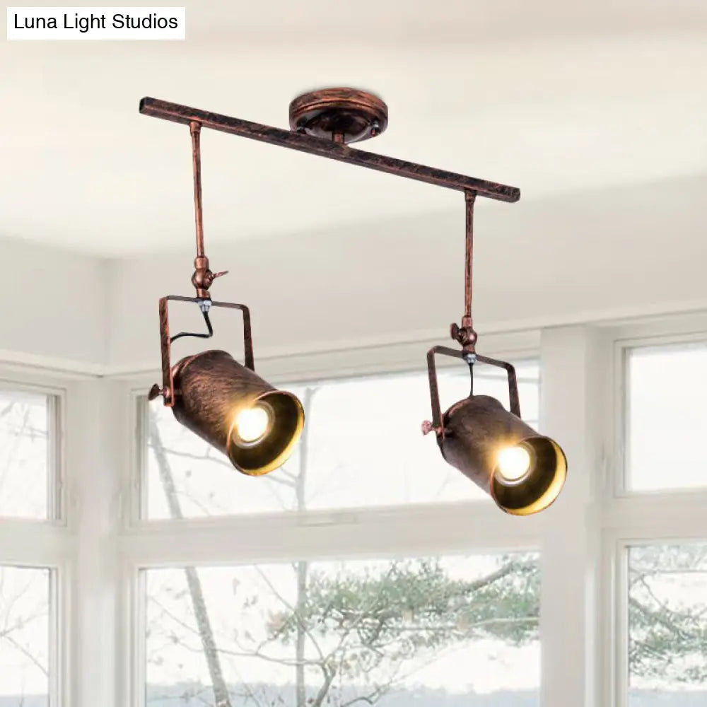 ديكوربايتس™ - مصباح مسار أسطواني عتيق - تركيبات سقف من الحديد المطاوع للمقهى