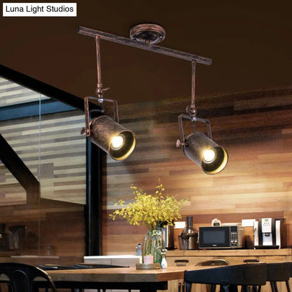 ديكوربايتس™ - مصباح مسار أسطواني عتيق - تركيبات سقف من الحديد المطاوع للمقهى