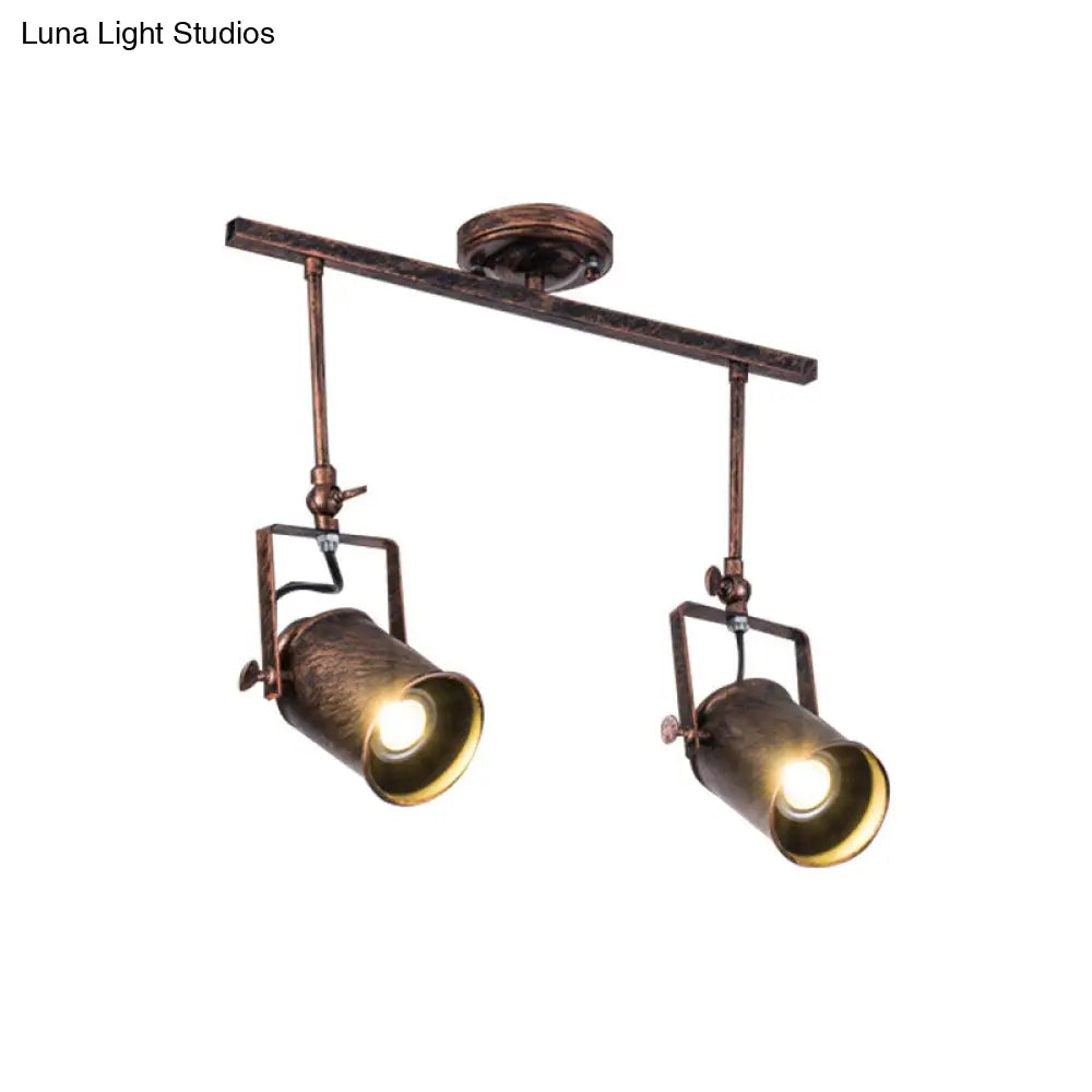 ديكوربايتس™ - مصباح مسار أسطواني عتيق - تركيبات سقف من الحديد المطاوع للمقهى