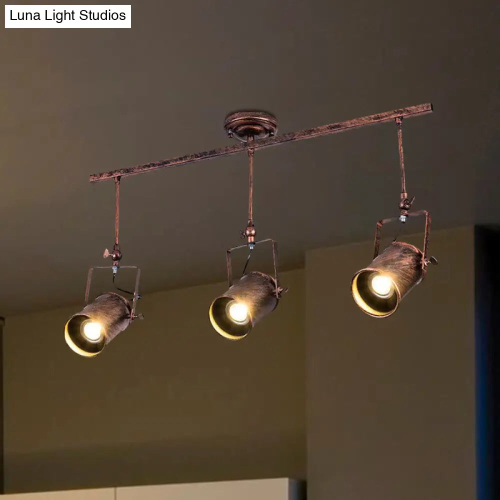 ديكوربايتس™ - مصباح مسار أسطواني عتيق - تركيبات سقف من الحديد المطاوع للمقهى