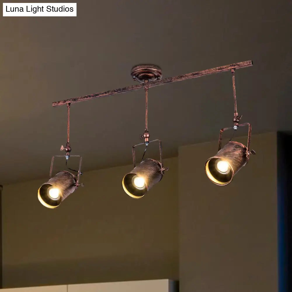 ديكوربايتس™ - مصباح مسار أسطواني عتيق - تركيبات سقف من الحديد المطاوع للمقهى