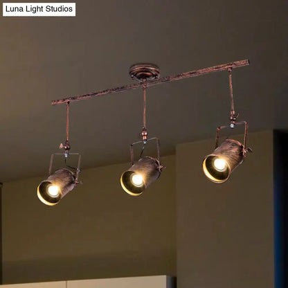 ديكوربايتس™ - مصباح مسار أسطواني عتيق - تركيبات سقف من الحديد المطاوع للمقهى