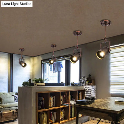 ديكوربايتس™ - مصباح مسار أسطواني عتيق - تركيبات سقف من الحديد المطاوع للمقهى