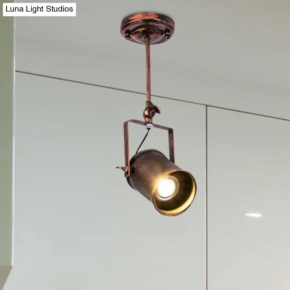 ديكوربايتس™ - مصباح مسار أسطواني عتيق - تركيبات سقف من الحديد المطاوع للمقهى