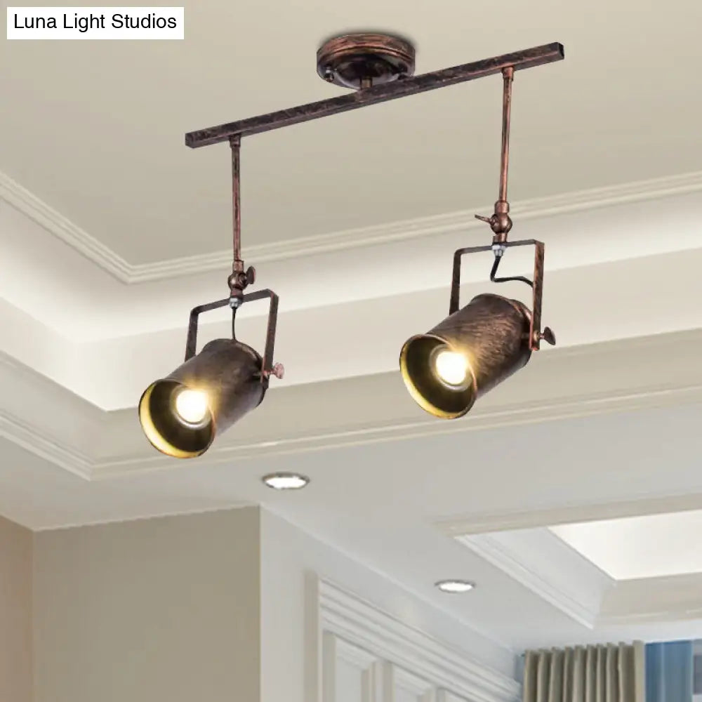 ديكوربايتس™ - مصباح مسار أسطواني عتيق - تركيبات سقف من الحديد المطاوع للمقهى