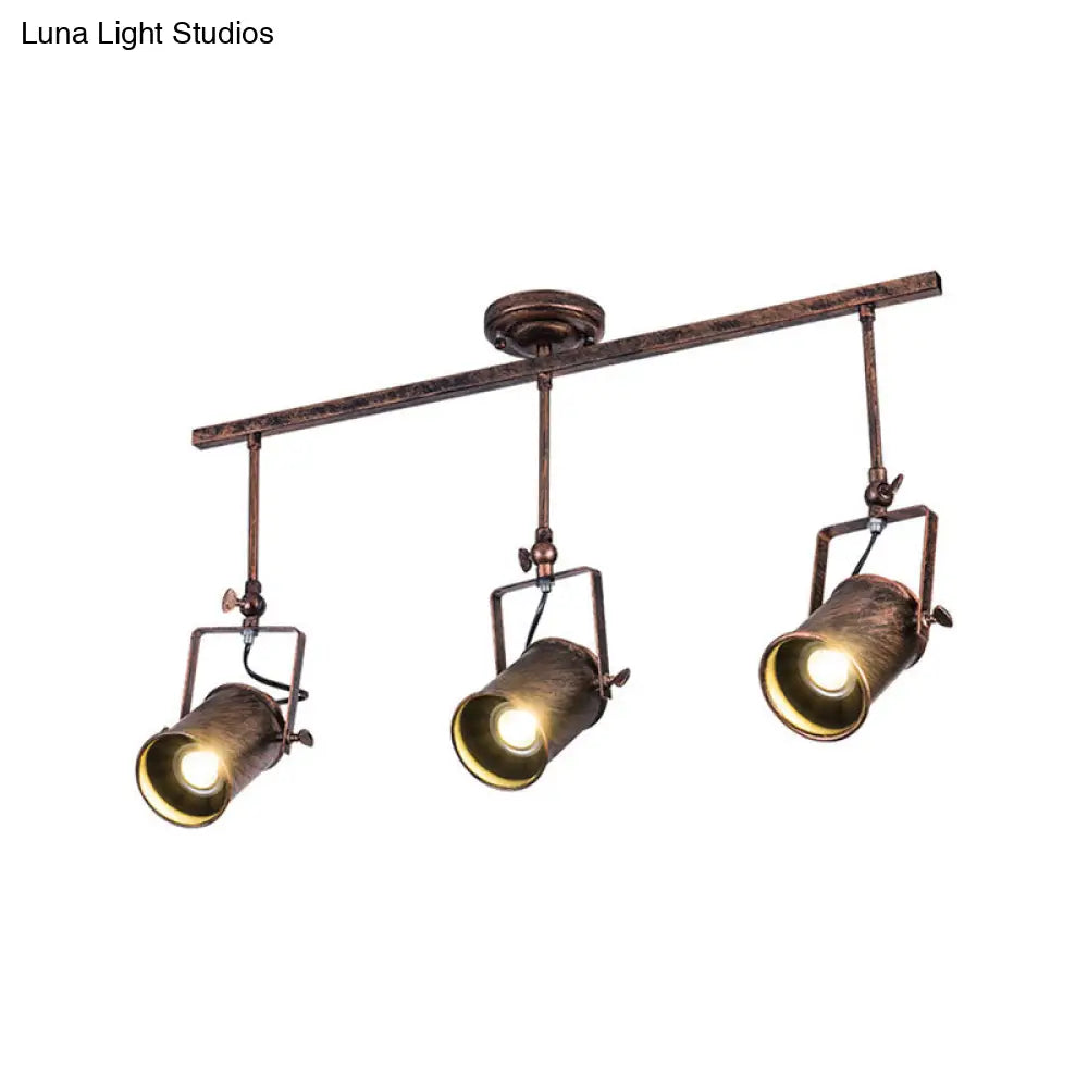 ديكوربايتس™ - مصباح مسار أسطواني عتيق - تركيبات سقف من الحديد المطاوع للمقهى