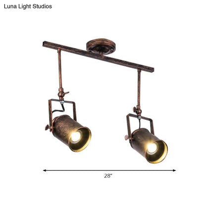 ديكوربايتس™ - مصباح مسار أسطواني عتيق - تركيبات سقف من الحديد المطاوع للمقهى