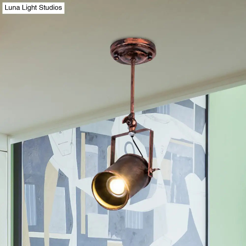 ديكوربايتس™ - مصباح مسار أسطواني عتيق - تركيبات سقف من الحديد المطاوع للمقهى