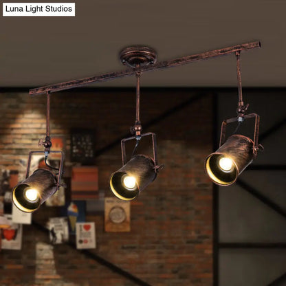 ديكوربايتس™ - مصباح مسار أسطواني عتيق - تركيبات سقف من الحديد المطاوع للمقهى