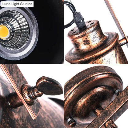 ديكوربايتس™ - مصباح مسار أسطواني عتيق - تركيبات سقف من الحديد المطاوع للمقهى