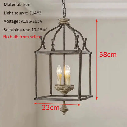 Antique dark bronze chandelier light featuring creative American iron with distressed finish and three candle-shaped bulbs