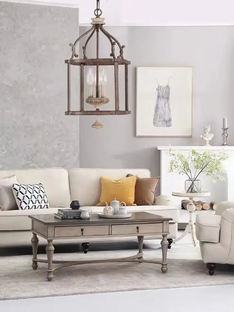 Rustic metal lantern with glass panels in antique dark bronze for decorbites creative american iron chandelier light