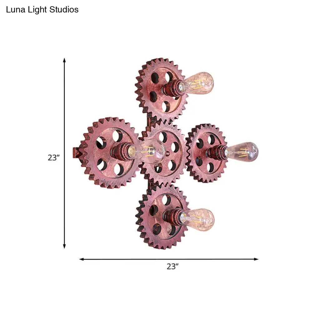 مصباح حائط عتيق من الحديد المطاوع باللون الداكن الصدأ - 4 مصابيح إضاءة جدارية للمطاعم